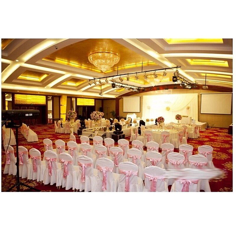 Wedding Dining Chair Covers Slipcover with Skirt, Washable Seat Covers Protector for Dining Chair Hotel Ceremony Wedding Party Kids Pets, Stretch Spandex Fabric3