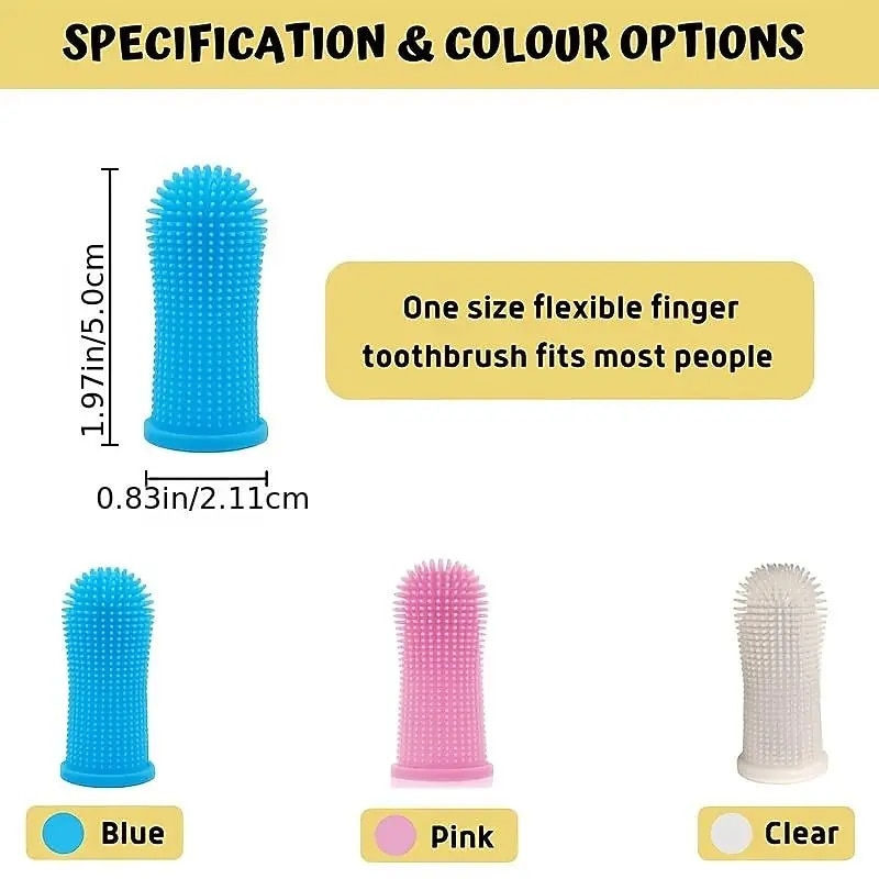 Dog Super Soft Pet Finger Toothbrush Teeth Cleaning Silicone Tooth Brush Tool Dog Cat Cleaning3