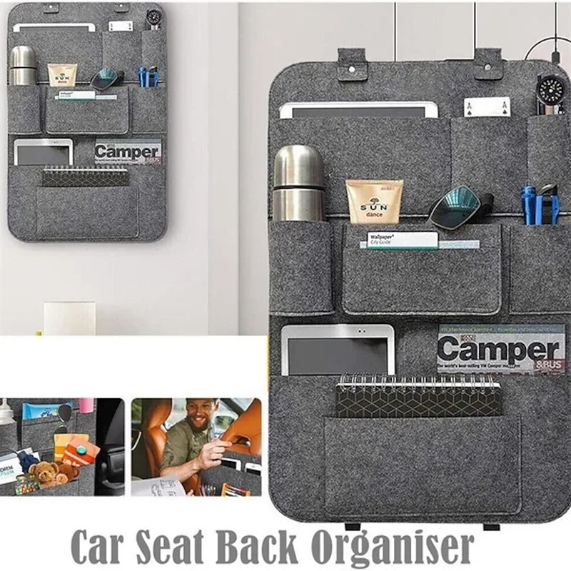 Car Seat Back Organiser Tidy Multi Pocket Storage Bag Organizer Holder Travel
