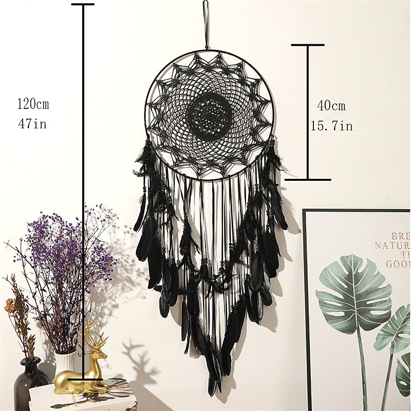 Big black Dream Catcher home hanging ornaments exquisite gift2