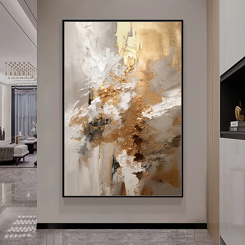 Mintura Handmade Oil Paintings On Canvas Wall Art Decoration Modern Abstract Gold Picture For Home Decor Rolled Frameless Unstretched Painting4