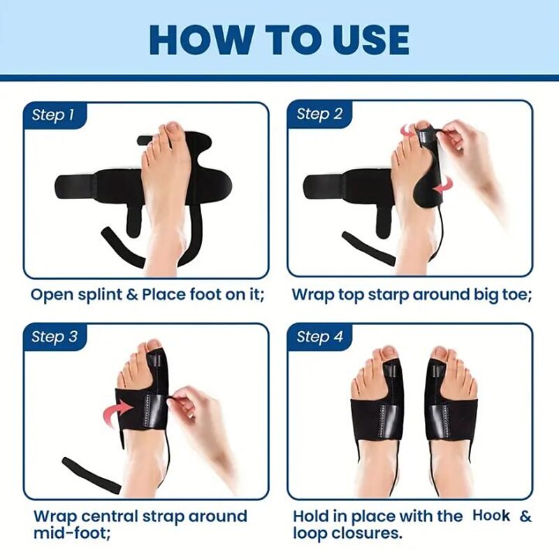 Toe Separator For Bunion Relief, (Fit Up To 100kg) Bunion Corrector For Women And Men Big Toe Pain Relief Set, Day & Night 24hrs Support Big Toe Straightener, Big Toe Hammer Bunion4