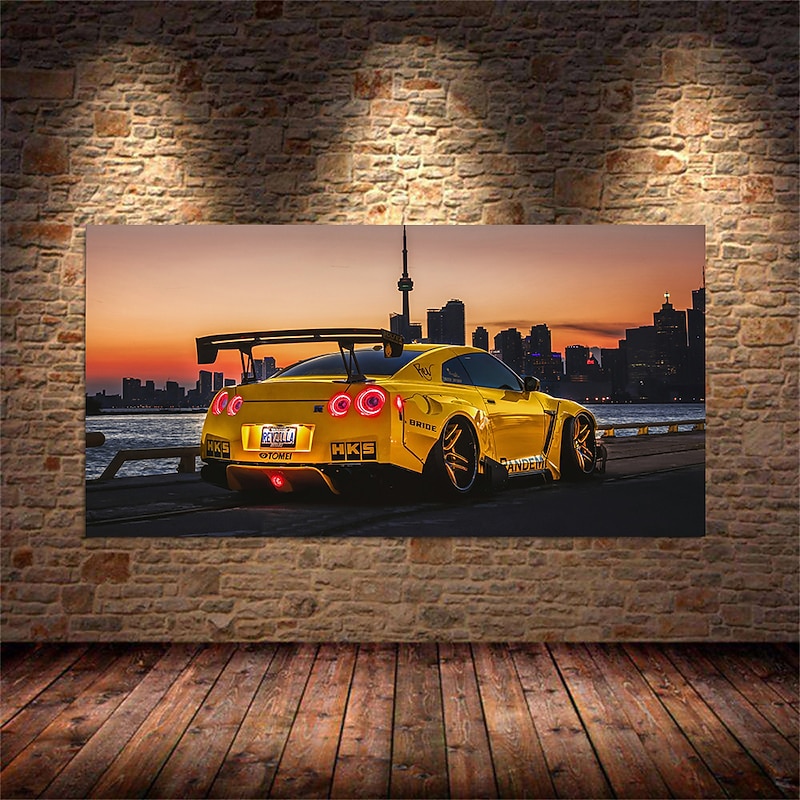 Car Wall Art Picture GTR R34 VS Supra Vehicle Modern Canvas Painting Poster and Print for Living Room Bedroom Home Decor3
