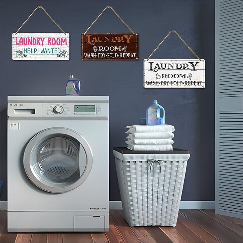 1pc, Laundry Wooden Signs Wood Plaque Wood Plate For Laundry Room Hanging Sign Washhouse Door Decoration Home Wall Decor 15x30cm/6''x12''4