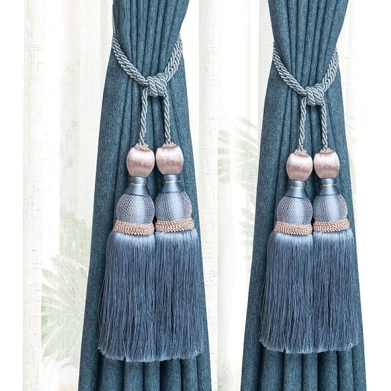 2 Pcs Rope Curtain Tassel Tie Backs Curtain Fringe Tiebacks Holdbacks Window Drapes Curtain Supplies Rope Room Accessories