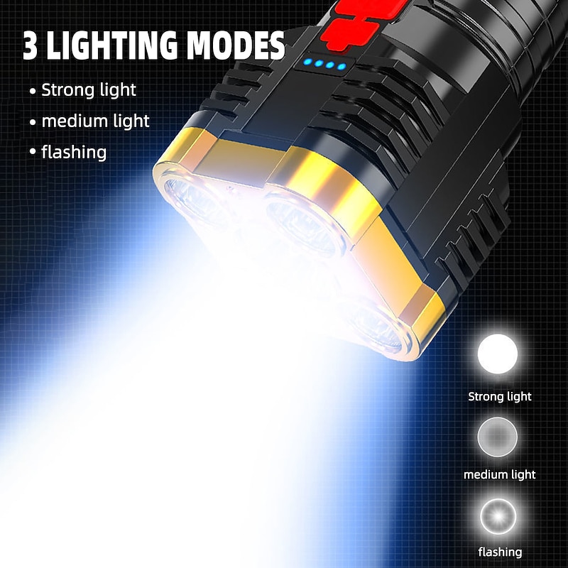 5led Multifunctional Bright Flashlight Outdoor Portable COB Side Light Work Light USB Rechargeable2