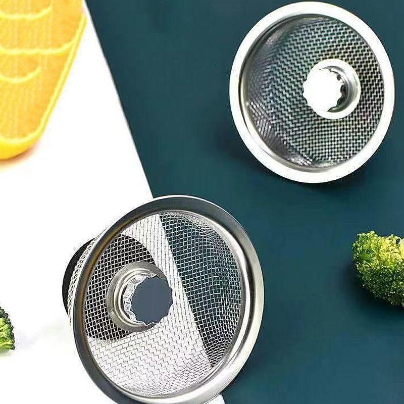 2pcs Stainless Steel Kitchen Sink Strainer Basket Drain Plug Filter Replacement for Wide Rim 3.2/4.4 inch, Food Catcher Anti-Clogging4