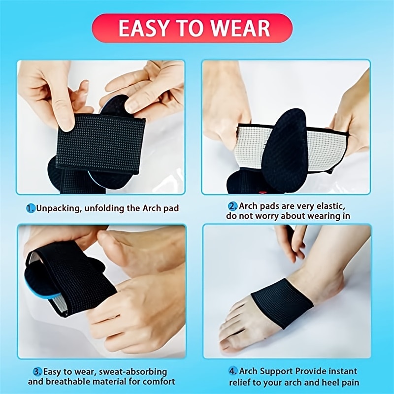 Adjustable Arch Support Brace with Cushioned Pads for Foot Pain Relief - Ideal for Plantar Fasciitis and Everyday Comfort3