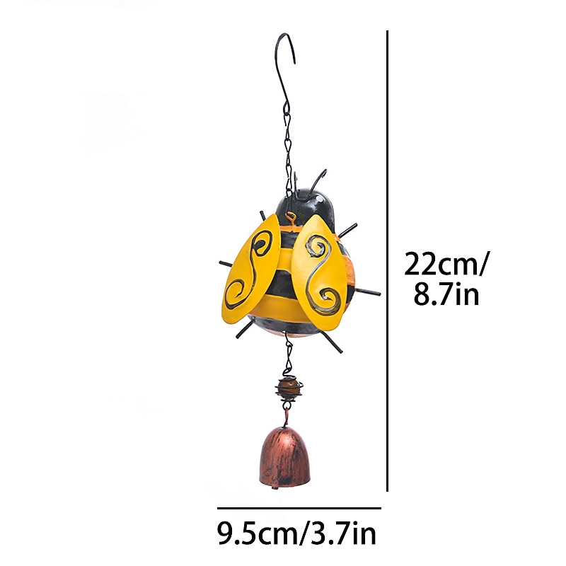 1pc Bee Wind Chimes Ladybug Wind Chimes Indoor Outdoor Mobile Romantic Chimes Hanging Ornament For Window Balcony Garden Patio Yard Backyard Or Festival Decor2