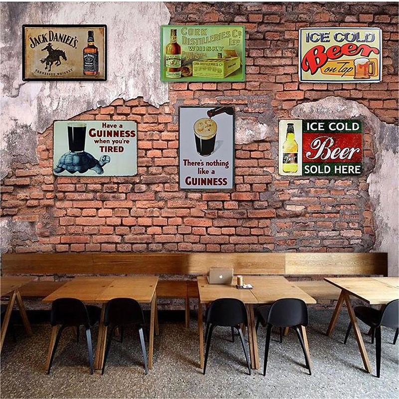 1pc Retro Metal Tin Sign Beer Tin Sign Vintage Bar Club Signs Wall Decor, Painting Wall Hanging for Home Decor Wall Art Metal Tin Sign 20x30cm/8''x12''4