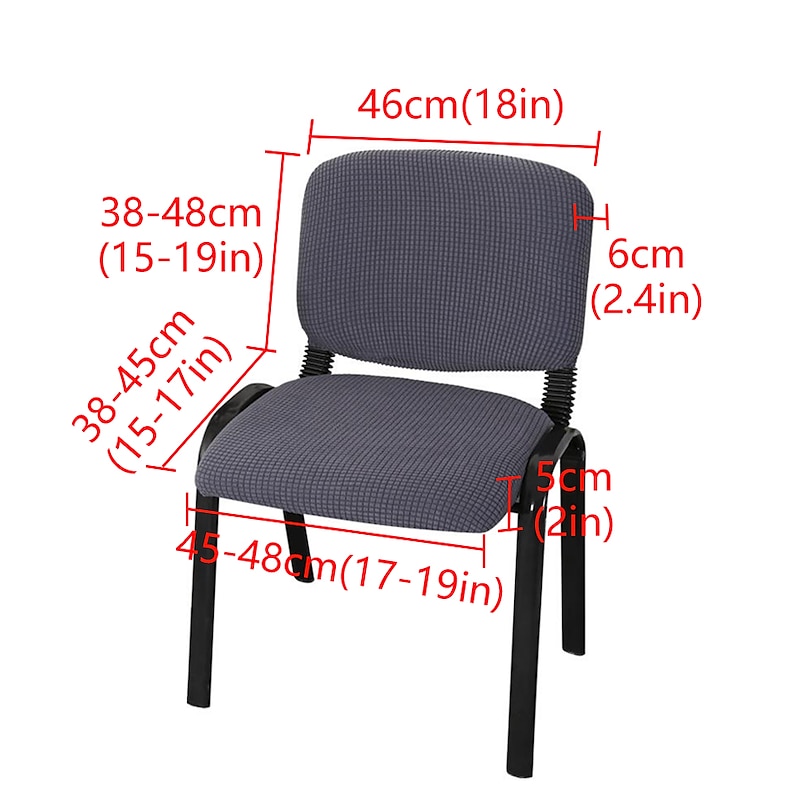 Stretch Office Chair Slipcover Covers Black Elacstic Seat Cover With Backrest Cover for Guest Reception Arm Chair or Computer Office Rotating2