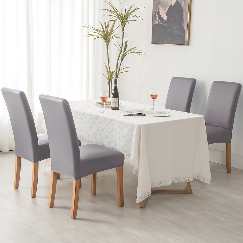 WaterProof Dining Chair Cover Slipcovers Burgundy Parson Chair Covers PU Leather Stretch Dining Chair Covers Removable WashableChair Protector Covers for Dining Room,Party,Hotel2