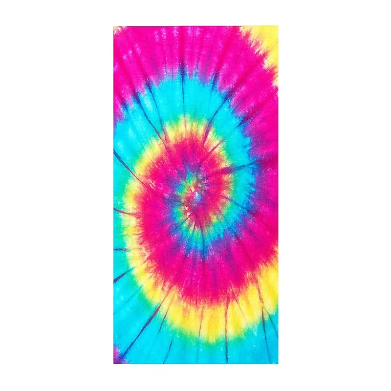 Tie Dye Beach Towel, Sand Free Hippie Color Beach Towels Oversized, Sup Soft Large Bath Towel, Water Absorbent Bathroom Towel for Men, Women, Travel, Swim, Camp, 32 x 64 Inch 23