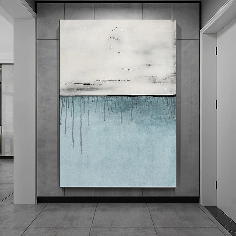 Handmade Hand Painted Oil Painting Wall Beige and Black Abstract Oil Painting Original Acrylic Painting on Canvas Modern Minimalist Art for Bedroom Decor Rolled Canvas No Frame Unstretched 11