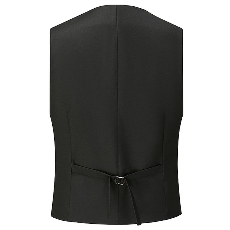 Retro Vintage Roaring 20s 1920s Vest Waistcoat Sleeveless The Great Gatsby Gentleman Gangster Buckle Solid Color Fancy Dress Men's Halloween Carnival Masquerade Wedding Wedding Guest Halloween Adults'2