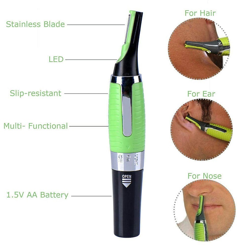 Eyebrow Ear Nose Trimmer Men's Removal Scissors Razor Electric Nose Hair Trimmer Razor Neck Eyebrow Hair Removal (not included in dry battery delivery)2