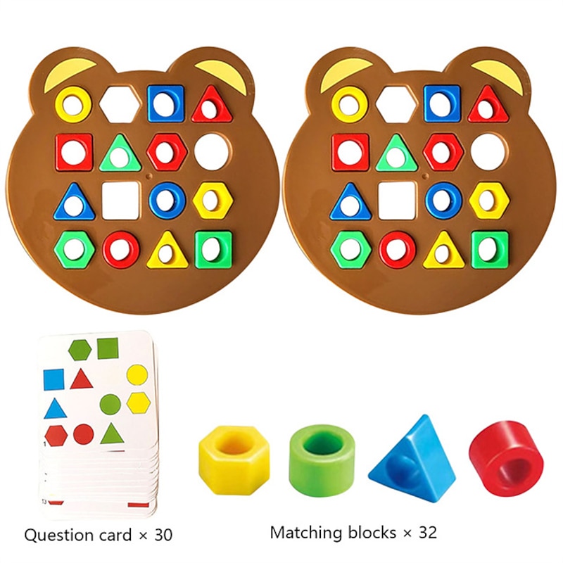 DIY Children Geometric Shape Color Matching 3D Puzzle Baby Montessori Toys Learning Educational Interactive Battle Game Toys For Kids4