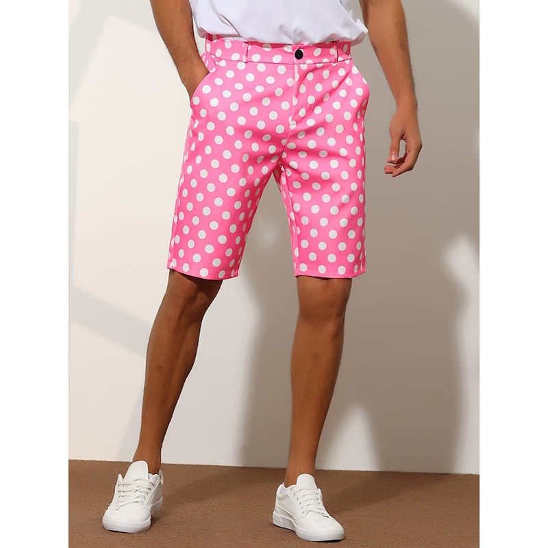 Men's Pink Shorts Shorts Chino Shorts Bermuda shorts Work Shorts Pocket Polka Dot Comfort Breathable Outdoor Daily Going out Fashion Casual Black White
