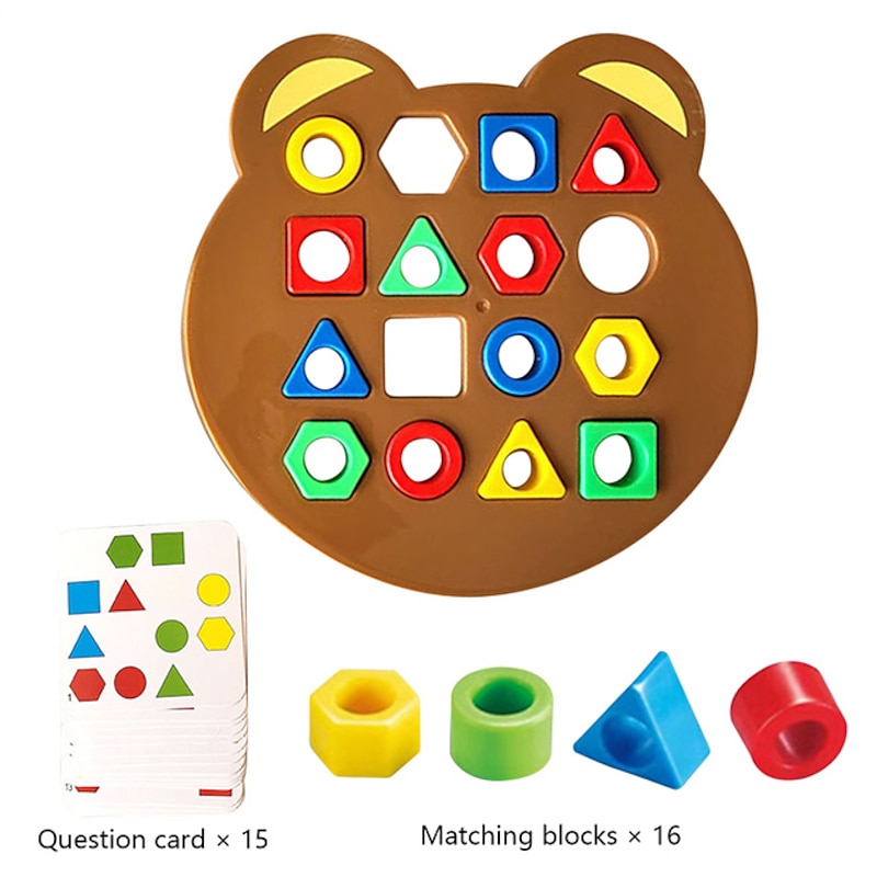 DIY Children Geometric Shape Color Matching 3D Puzzle Baby Montessori Toys Learning Educational Interactive Battle Game Toys For Kids3