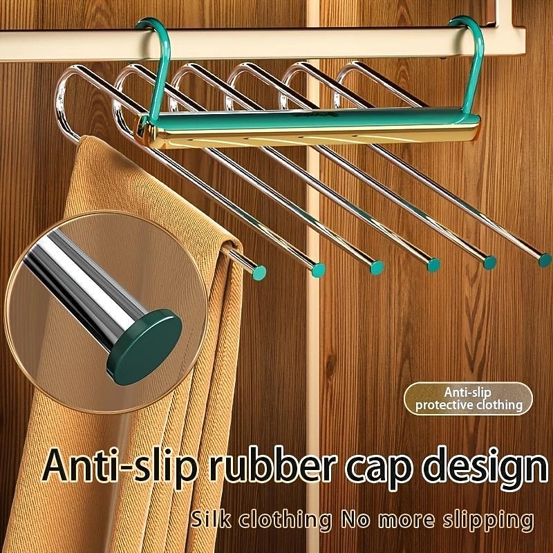 Folding Pant Rack Telescopic Multi-functional Pant Hanger Home Hanging Pant Special Pant Clip Wardrobe Storage Artifac3