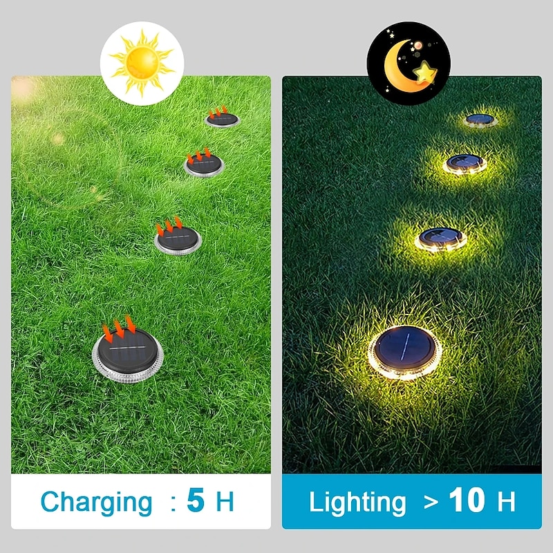 Solar LED Buried Light Outdoor Waterproof Wall Lights 8 LED Garden Pathway Garden Park Lawn Yard Patio Walkway Decoration2