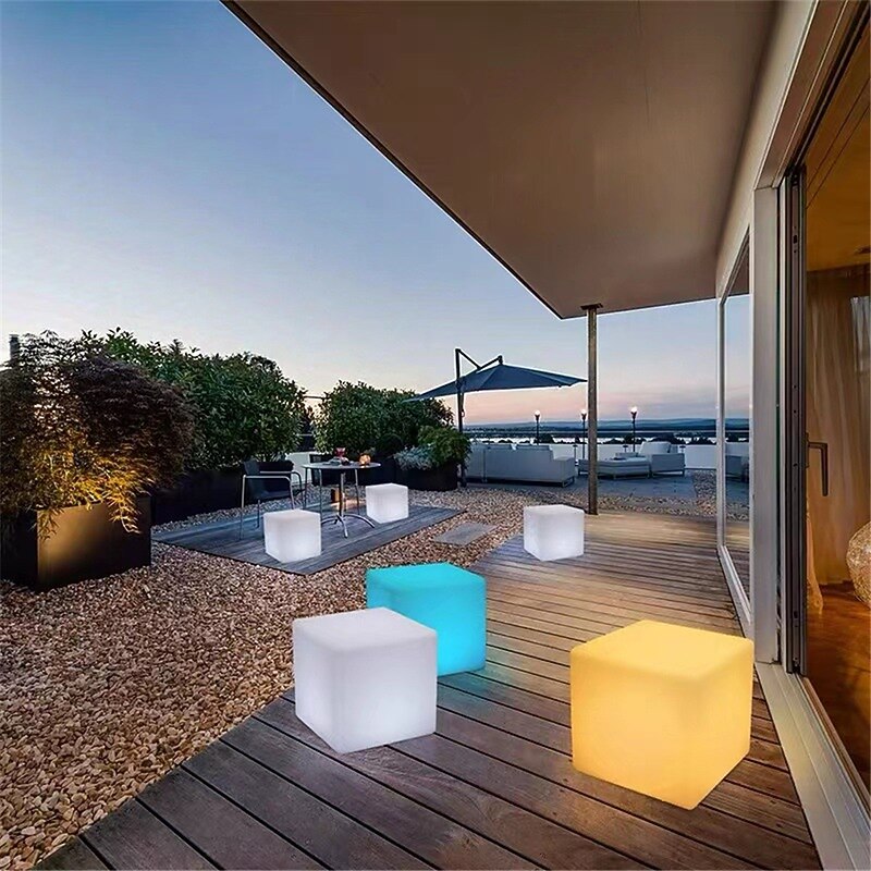 16 Color Switching Luminous Square Light Remote Control USB Charging Waterproof LED Luminous Cube LED Square Light Design Light Party Decoration Light