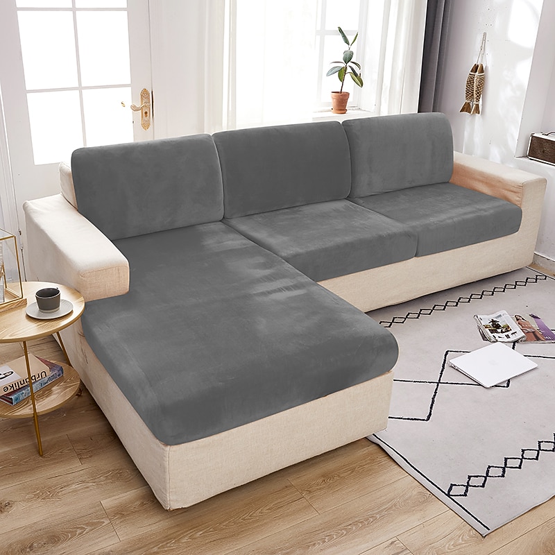 Stretch Couch Covers Sofa Seat Burgundy Cushion Cover Velvet For Dogs Pet, Magic Sofa Cover Sectional Sofa Slipcover for Love Seat, L Shaped, 3 Seater, Washable Protector2