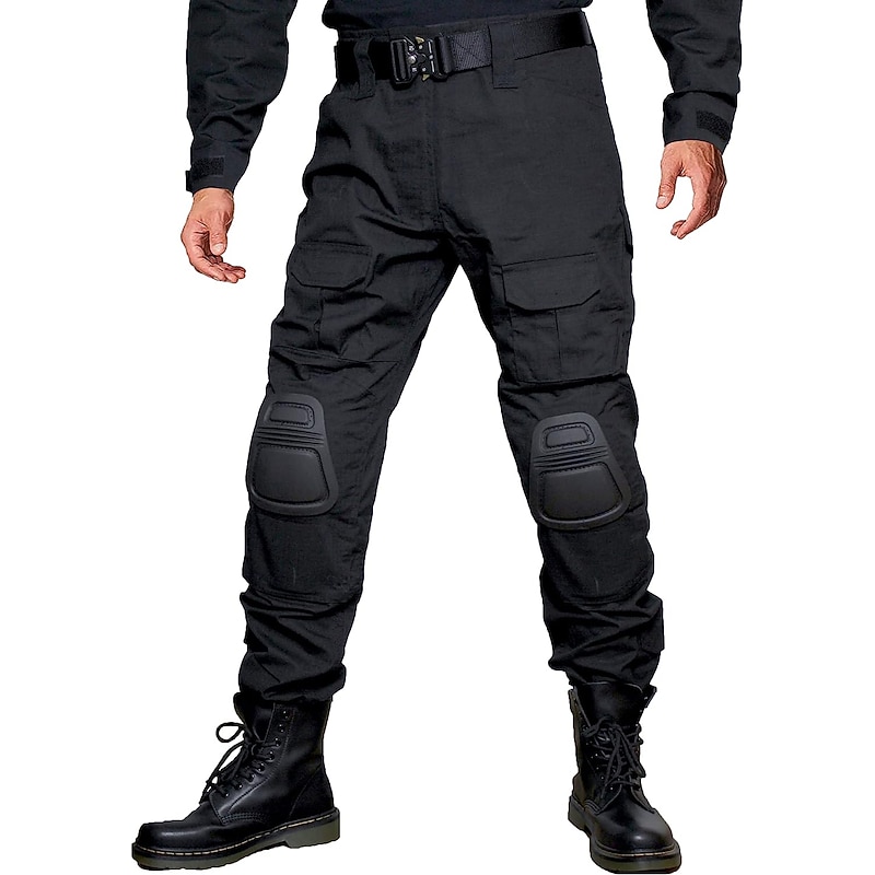 Men's Camouflage Hunting Pants Tactical Pants with Knee Pads Ripstop Windproof Breathable Multi-Pockets Winter Autumn Camo Cotton Bottoms for Hunting Military Training Jungle Python Desert Python CP