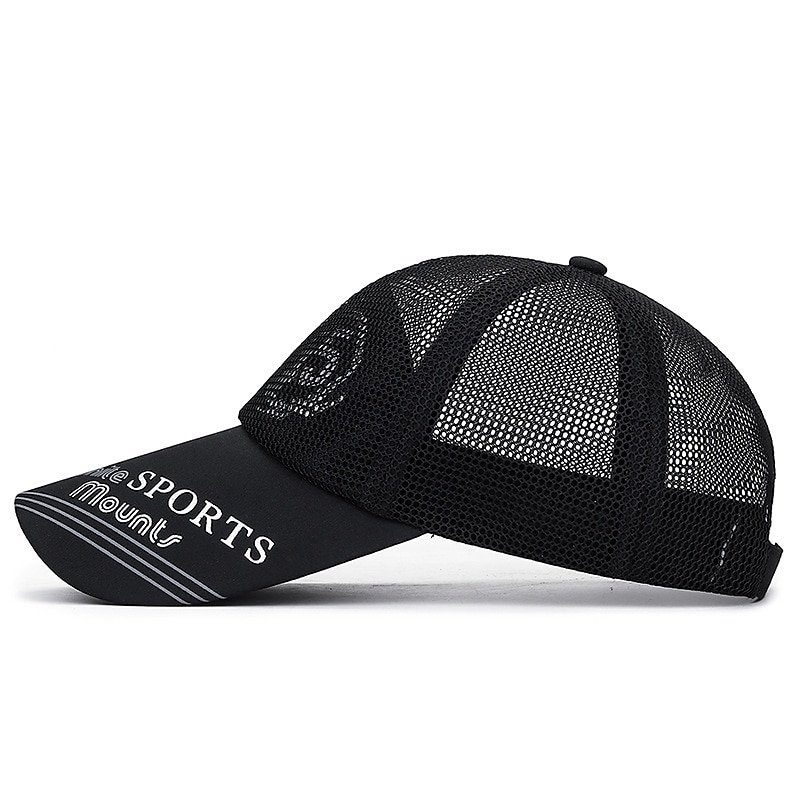 Men's Baseball Cap Sun Hat Sports Cap Black White Polyester Long Visor Brim Travel Refreshing Beach Outdoor Vacation Letter Printed Adjustable3