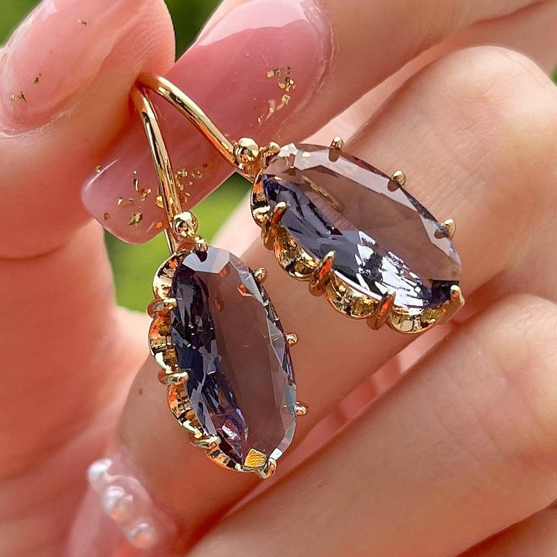 Women's Zircon Earrings Retro Precious Personalized Vintage Earrings Jewelry Red / Royal Blue / Dark Blue For Wedding Party 1 Pair4