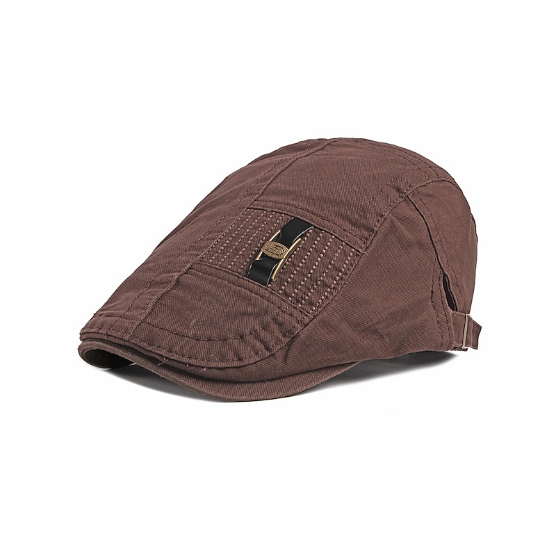 Men's Flat Cap Ascot Hat Newsboy Hat Black Dark Navy Cotton Fashion Streetwear Stylish 1920s Fashion Outdoor Daily Going out Plain Warm 8