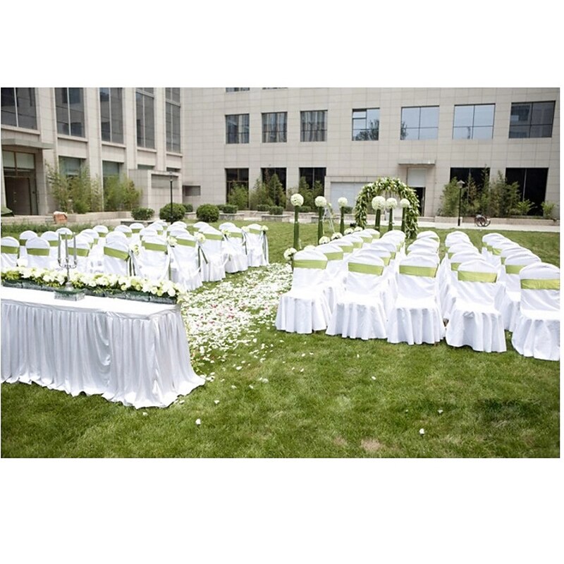 Wedding Dining Chair Covers Slipcover with Skirt, Washable Seat Covers Protector for Dining Chair Hotel Ceremony Wedding Party Kids Pets, Stretch Spandex Fabric2