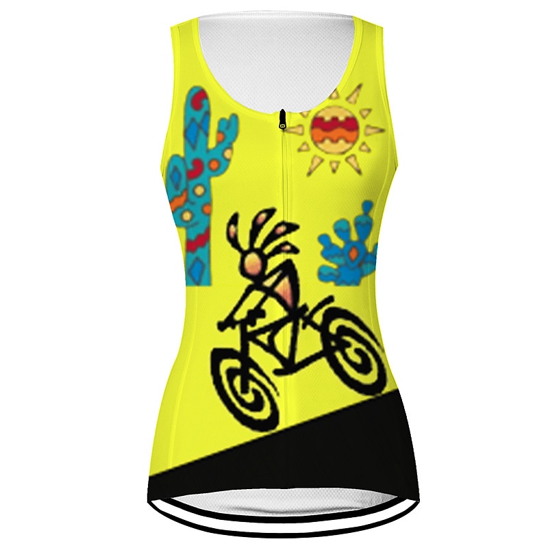 Women's Cycling Vest Cycling Jersey Graphic Sleeveless Bike Vest / Gilet Jersey Top with 3 Rear Pockets Mountain Bike MTB Road Bike Cycling Quick Dry Back Pocket Moisture Wicking Breathable Sports