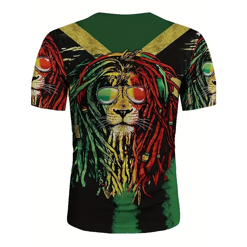 Men's Graphic Animal Lion T Shirt Short Sleeve T shirt 3D Print Crew Neck Shirt Vintage Fashion Designer Outdoor Daily Sports Black Black / Red Blue Spring & Summer Clothing Apparel S M L XL 2XL 3XL2