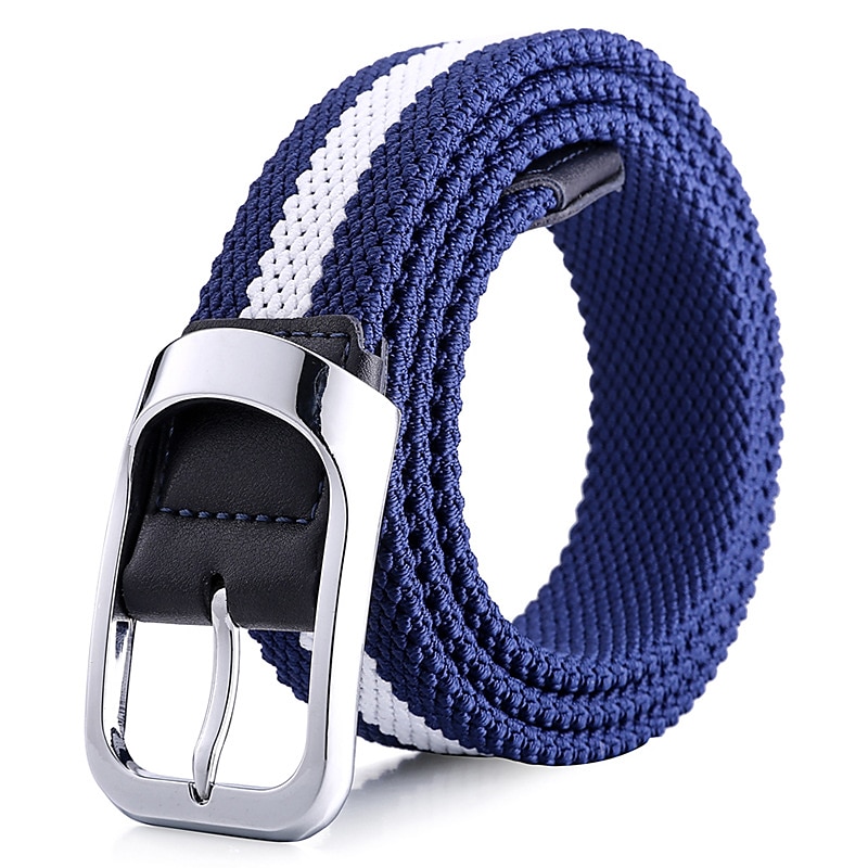 Men's Canvas Belt Braided Belts Black White Polyester Alloy Stripe Daily Wear Going out Weekend4