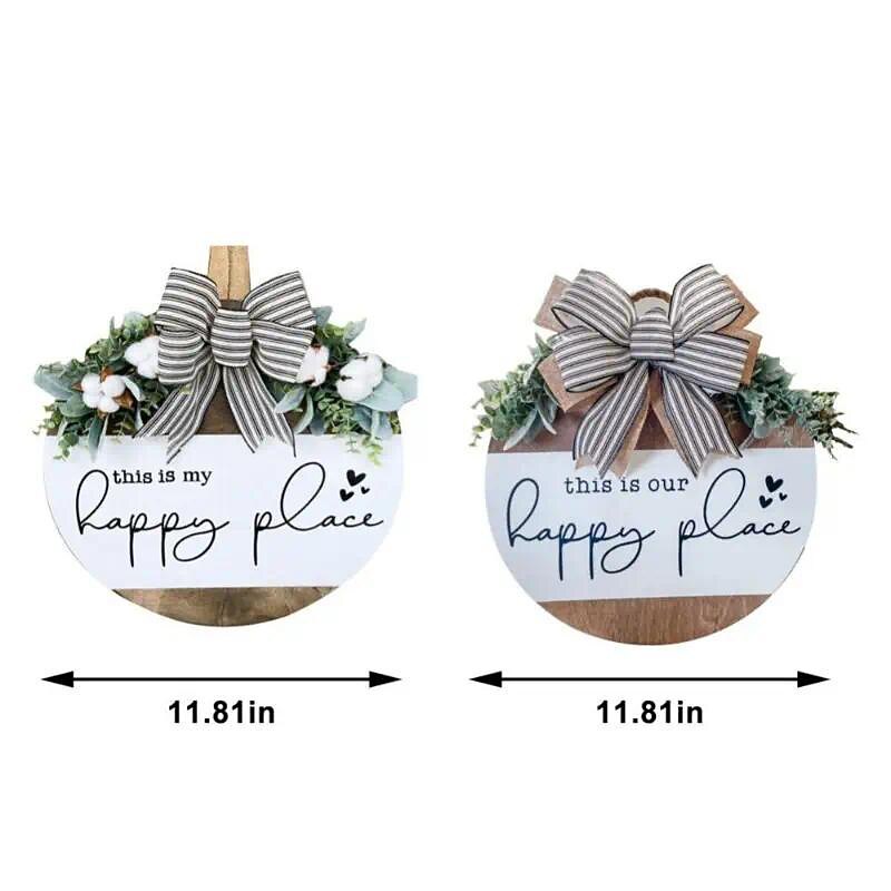 1pc, Welcome Wood Wall Sign Front Door Decor Round Wood Wall Signs For Wooden Farmhouse Porch Hangers Hello Wreaths Decoration Housewarming Gift For Home Beach Restaurant Shop 30x30cm/11.8''x11.8''3