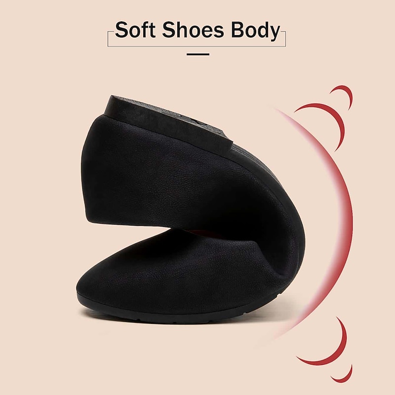 Women's Foldable Black Ballet Flats – Lightweight Comfortable Travel Shoes with Flexible Sole4