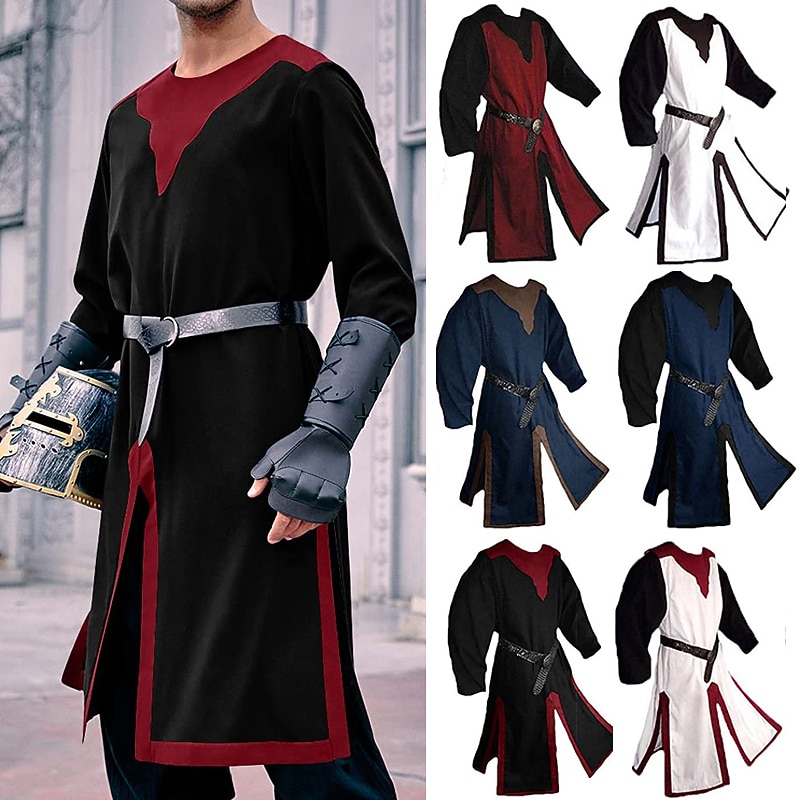 Pirate Vikings Vintage Medieval Renaissance Shirt Tunic Men's Costume Vintage Cosplay Event / Party Stage LARP Shirt Halloween