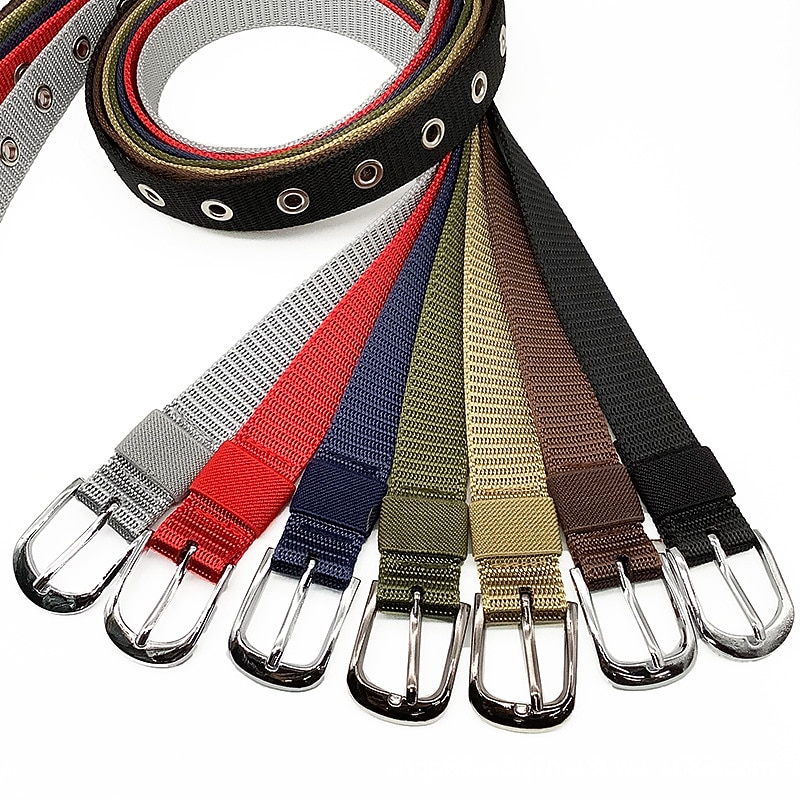 Unisex Tactical Belt Golf Web Belt for Jeans Frame Buckle Black Red Nylon Plain Daily Wear Going out Weekend3