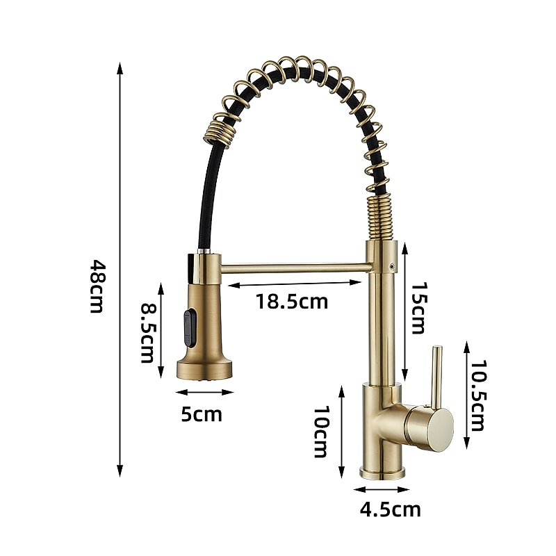 Kitchen Faucet Pull Donw High Arc Spout, 360 Swivel Single Handle Sink Mixer Taps, Kitchen Vessel Tap with Hot and Cold Water Hose2