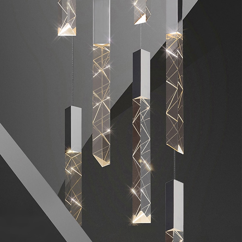 LED Pendant Light Dimmable 1/2/3/6 Head Crystal Modern Kitchen Island Light Fixture,Adjustable Pendant Lighting for Kitchen Island,Black Gold Led Chandelier for Dining Room,Bedroom 110-240V4