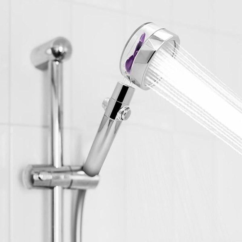 High Pressure Shower Head Water Saving Hand-held Spray Nozzle Turbocharged Shower Head With Small Fan Bathroom Supplies 14