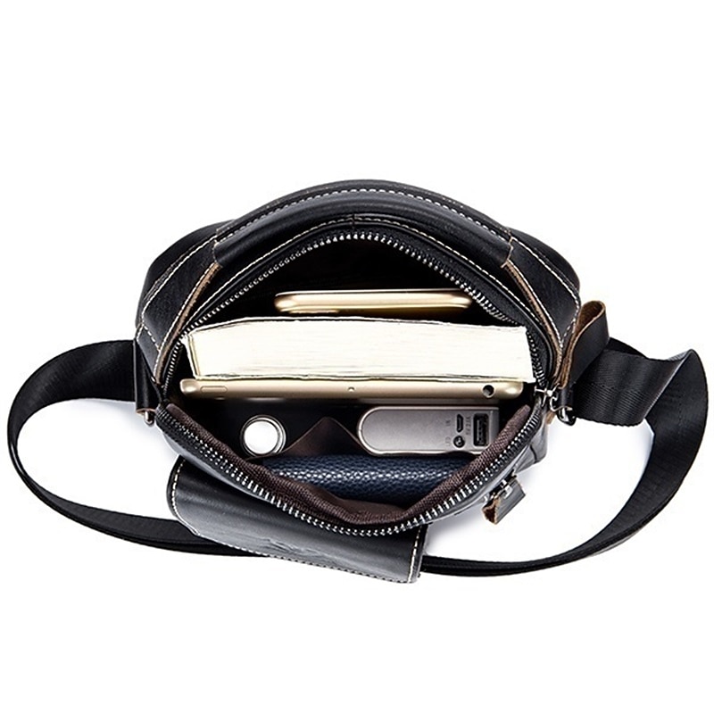 Bullcaptain Genuine Leather Business Messenger Bag Vintage Crossbody Bag For Men4