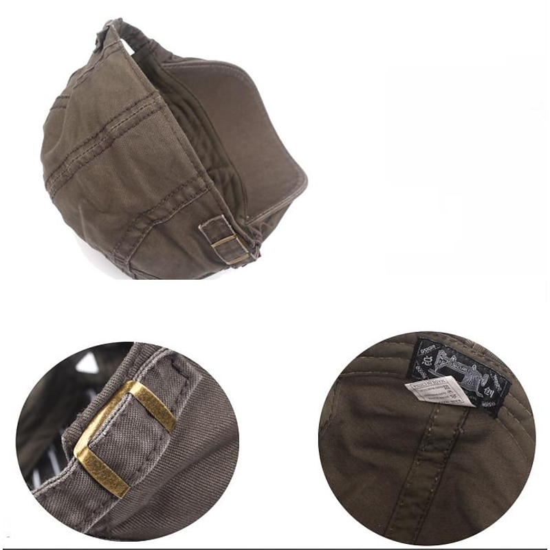 Men's Flat Cap Black Navy Blue Cotton Fashion Streetwear Stylish 1920s Fashion Outdoor Daily Going out Letter Warm4