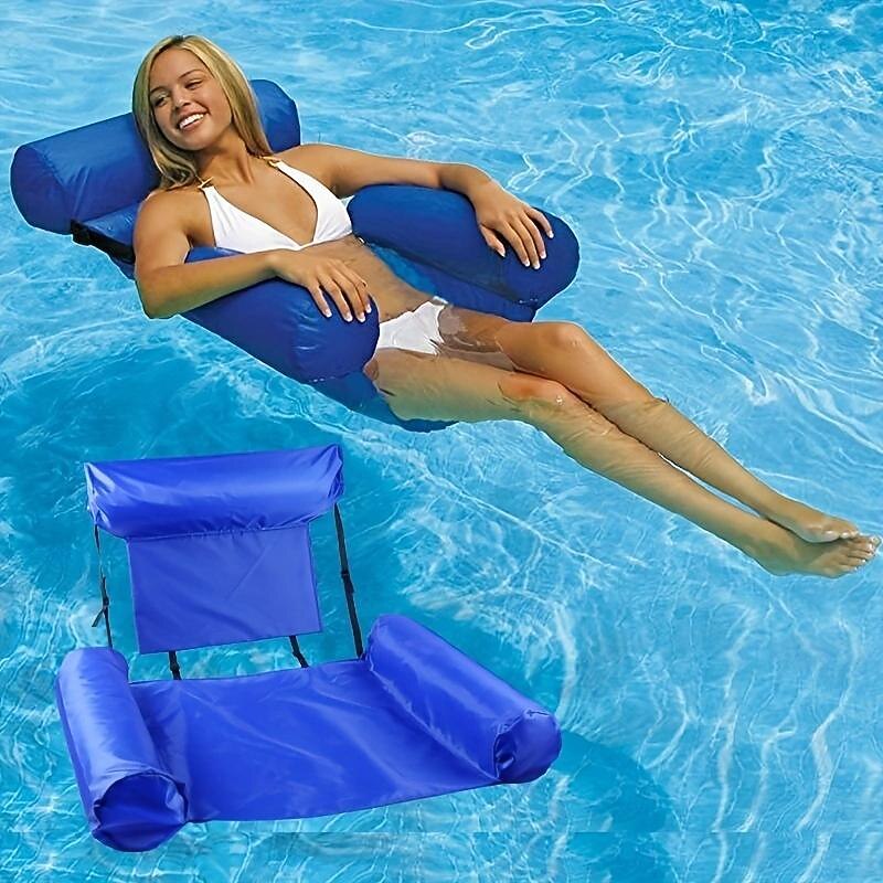 Pool Float Hammock Chairs Water Floating Chair For Adults Inflatable Pool Lounge Chair Summer Portable Soft Swimming Chair For Beach Summer Themed Party Water Fun3