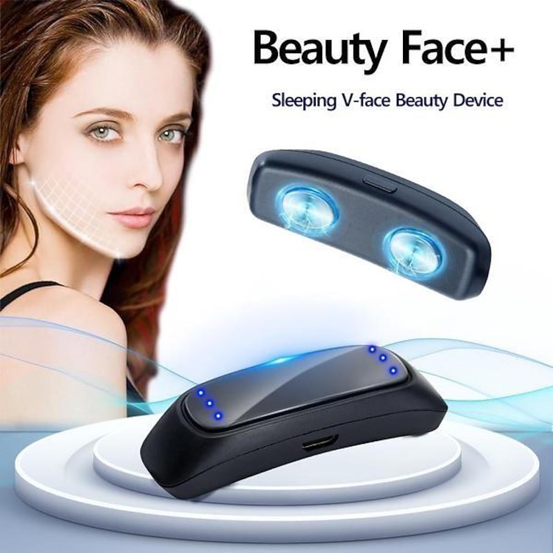 Portable Ems Facial Massager V-Face Beauty Device Electric Shaping Massager To Removing Double, Smart Anti Snoring Reduction Muscle Stimulator Device2