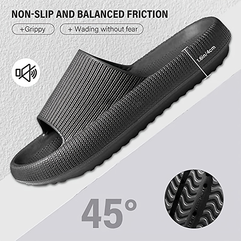 Comfortable Lightweight Antibacterial Slides - Deodorant, Memory Foam, Non-Slip Indoor/Outdoor Slippers in Multiple Colors4