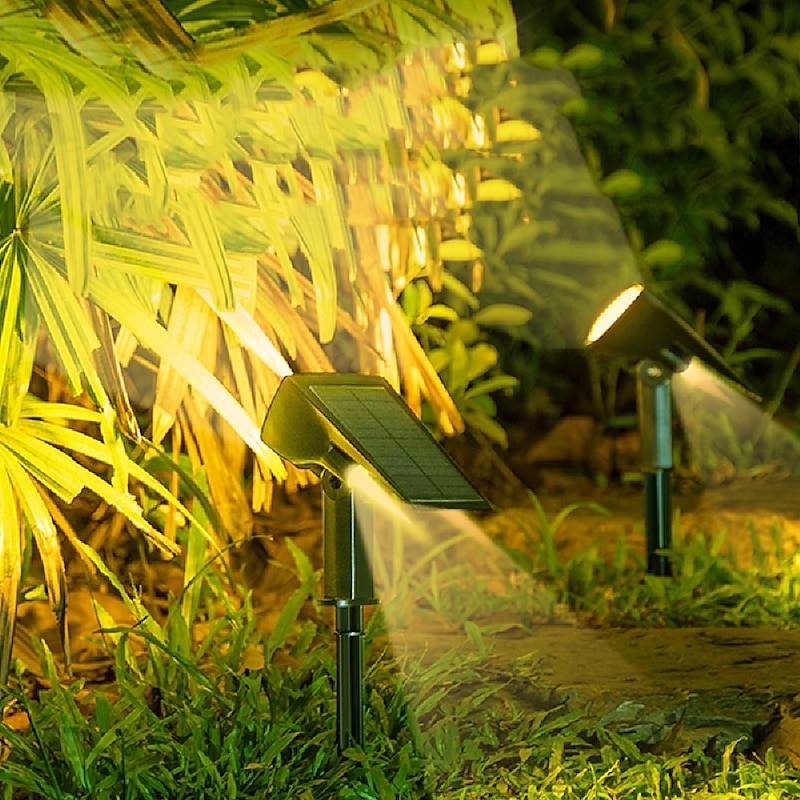 Solar Spot Lights Outdoor, IP65 Waterproof 43 LED Solar Garden Landscape Lights, Wall Mount Auto On/Off for Christmas Yard & Garden