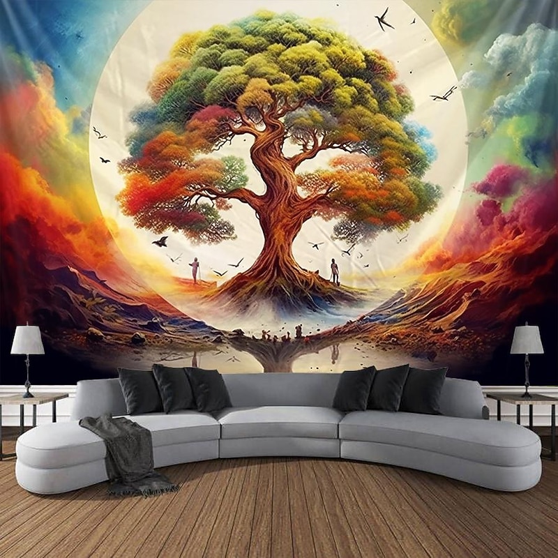 Tree of Life 3D Hanging Tapestry Hippie Wall Art Large Tapestry Mural Decor Photograph Backdrop Blanket Curtain Home Bedroom Living Room Decoration3