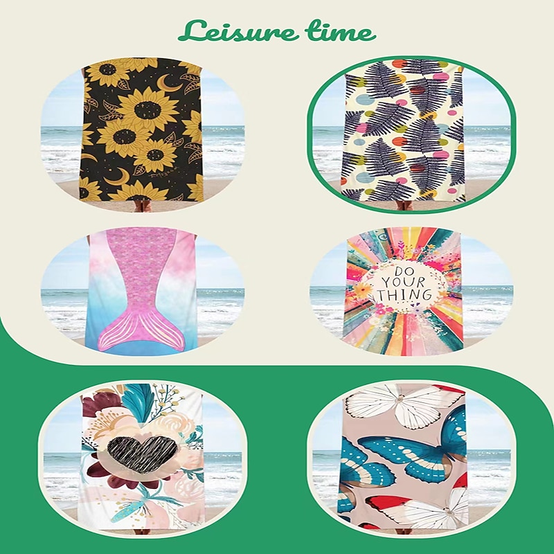 Beach Towel for Adults Men Women Kids, Sand Free Beach Towel Quick Dry Microfiber Lightweight, Oversized Pool Towel Super Absorbent Personalized Towels2